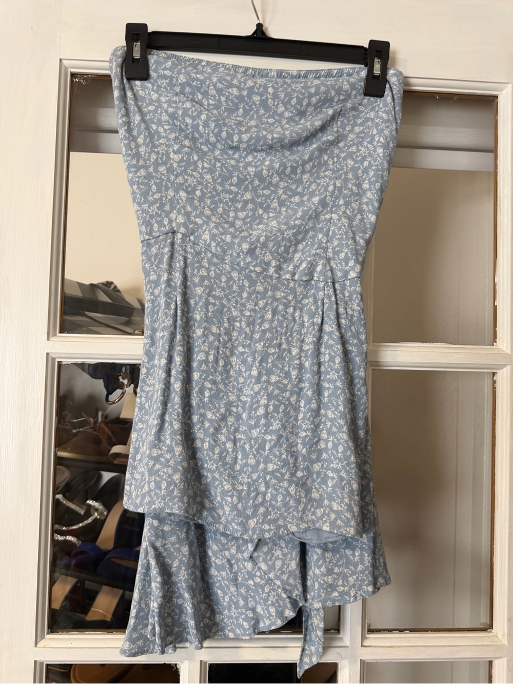 Skylar + Madison Light Blue Floral Strapless Dress